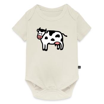 Kuh 3 - Baby Premium Kurzarmbody - Naturweiß - Vorne