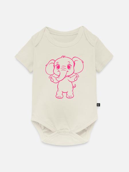 éléphant mignon - Body à manches courtes Premium Bébé - blanc cassé