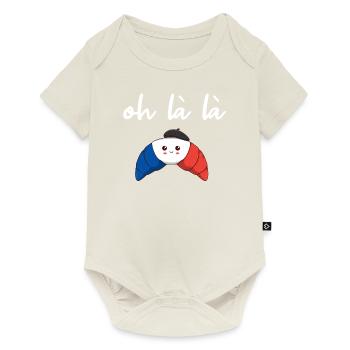 France Croissant oh là là idée cadeau doux - Body à manches courtes Premium Bébé - blanc cassé - Devant
