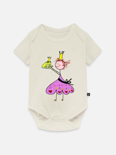 Frosch Prinzessin - Baby Premium Kurzarmbody - Naturweiß