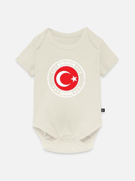 Memleketim EMIRDAĞ - Baby Premium Kurzarmbody - Naturweiß