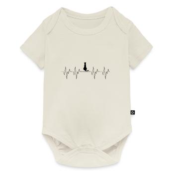 Katze Cat Herzschlag Heartbeat Tiere Liebe Love an - Baby Premium Kurzarmbody - Naturweiß - Vorne