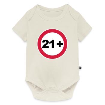 21. Geburtstag 21+ - Baby Premium Kurzarmbody - Naturweiß - Vorne