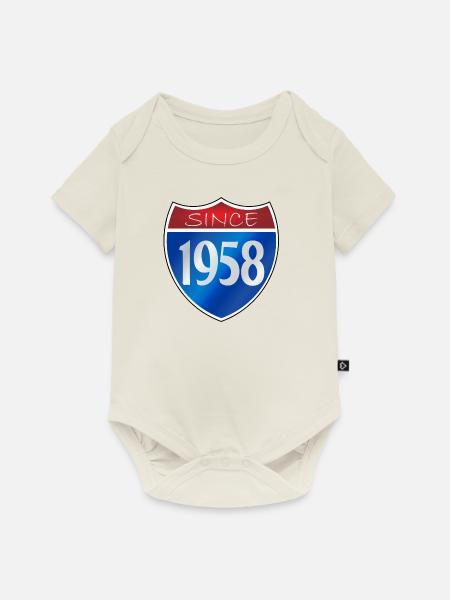 Since 1958 - Baby Premium Kurzarmbody - Naturweiß