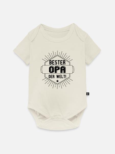 bester Opa der Welt - Baby Premium Kurzarmbody - Naturweiß