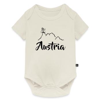 Skier sur la montagne - Descente - Austria - Body à manches courtes Premium Bébé - blanc cassé - Devant