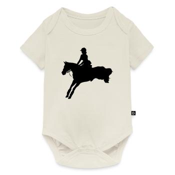 Cavalier de dressage cheval de dressage cavalier - Body à manches courtes Premium Bébé - blanc cassé - Devant