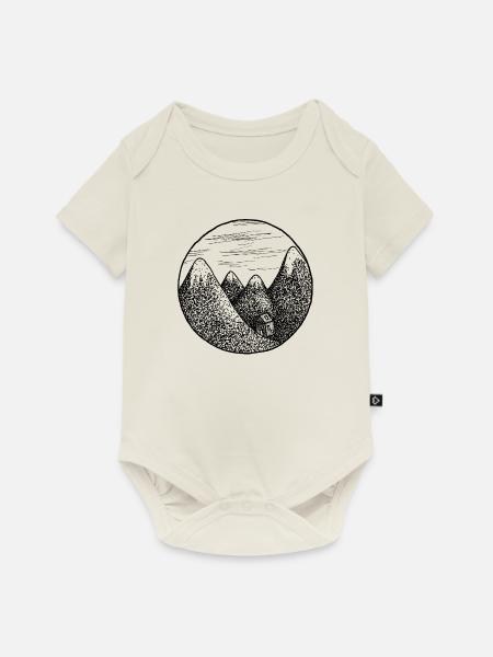 Berglandschaft - Baby Premium Kurzarmbody - Naturweiß