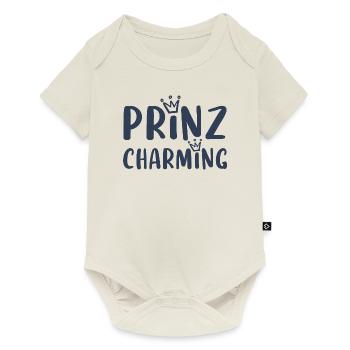 Baby Jungen Prinz Charming Geschenkidee - Baby Premium Kurzarmbody - Naturweiß - Vorne