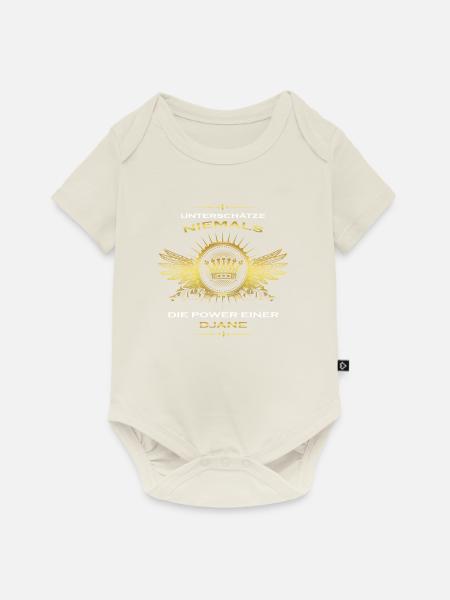 Geschenk Unterschaetze niemals Djane - Baby Premium Kurzarmbody - Naturweiß
