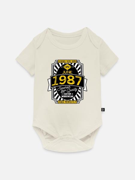 JUNI 1987 - Baby Premium Kurzarmbody - Naturweiß