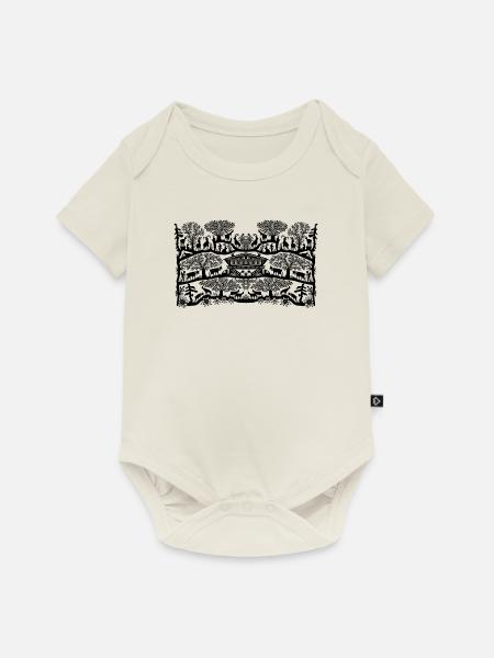 Scheren-Schnitt - Baby Premium Kurzarmbody - Naturweiß