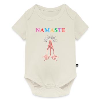 Namaste Hands – Peace in Color - Baby Premium Kurzarmbody - Naturweiß - Vorne