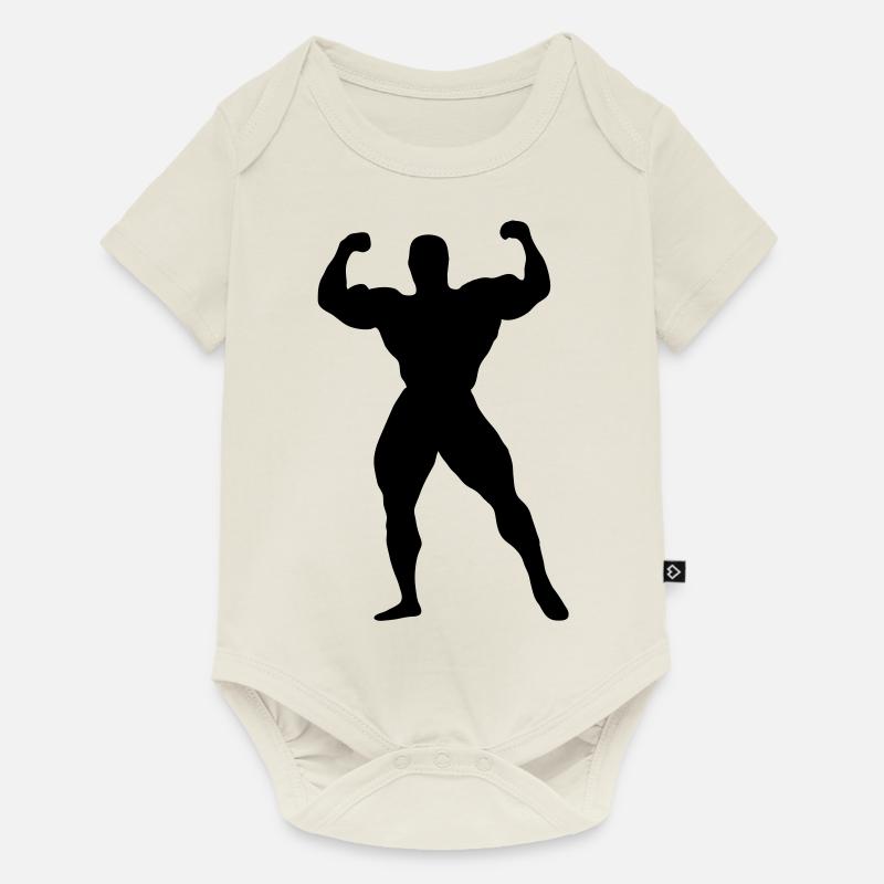 Musculation - Body à manches courtes Premium Bébé - blanc cassé