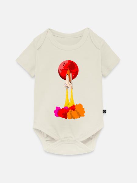 Rakete - Baby Premium Kurzarmbody - Naturweiß