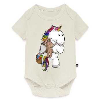 Oster Comic Einhorn - Baby Premium Kurzarmbody - Naturweiß - Vorne