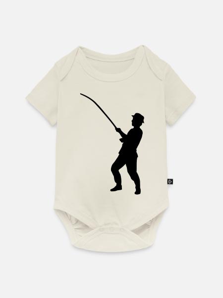fishing men - Baby Premium Kurzarmbody - Naturweiß