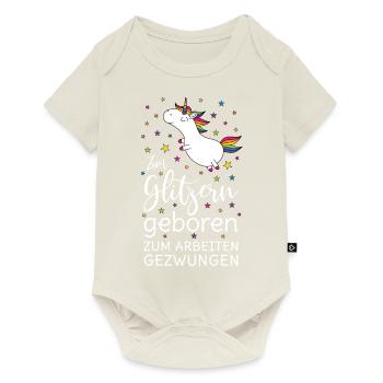 Licorne Né pour scintiller les œuvres - Body à manches courtes Premium Bébé - blanc cassé - Devant