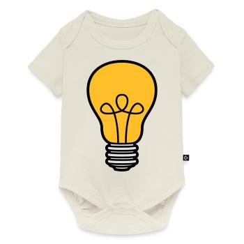 gluehbirne licht strom idee schlau ueberlegen loes - Baby Premium Kurzarmbody - Naturweiß - Vorne