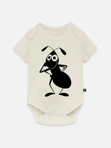 Ameise zieht Augenlied runter - Baby Premium Kurzarmbody - Naturweiß