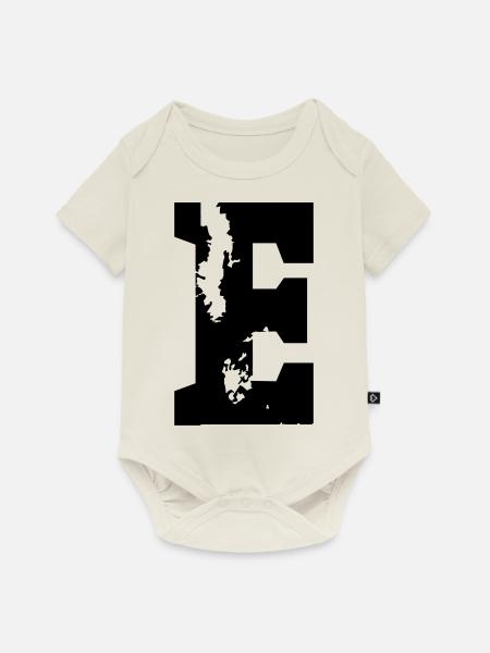 E - Buchstabe - Baby Premium Kurzarmbody - Naturweiß