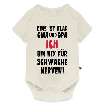 Baby Oma Opa Schwangerschaft - Baby Premium Kurzarmbody - Naturweiß - Vorne