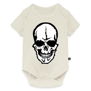 tete de mort skull crane - Body à manches courtes Premium Bébé - blanc cassé - Devant