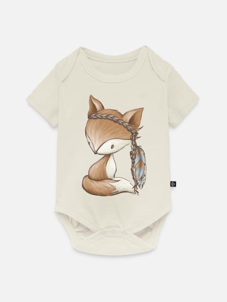 Fuchs - Boho - Baby Premium Kurzarmbody - Naturweiß