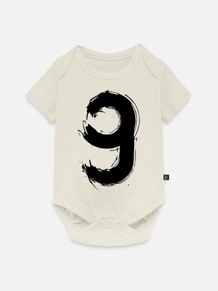 Die Neun - Baby Premium Kurzarmbody - Naturweiß
