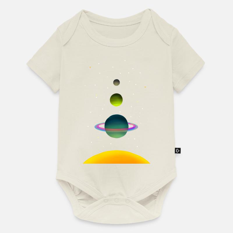 Planètes alignées - Body à manches courtes Premium Bébé - blanc cassé