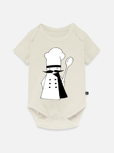 Kochen - Baby Premium Kurzarmbody - Naturweiß