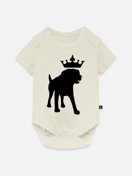 Dog Hund - Baby Premium Kurzarmbody - Naturweiß