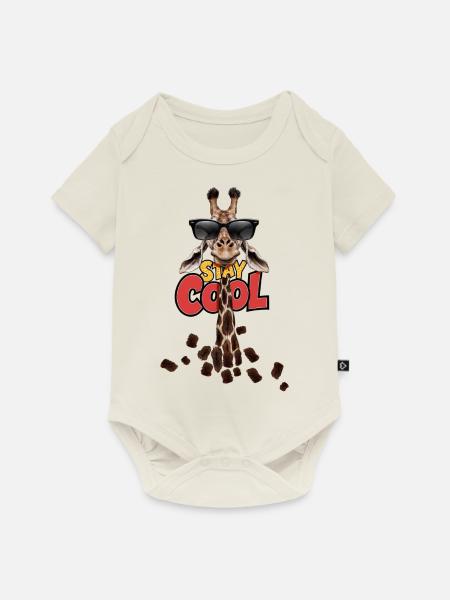 Bleib cool Giraffe - Baby Premium Kurzarmbody - Naturweiß