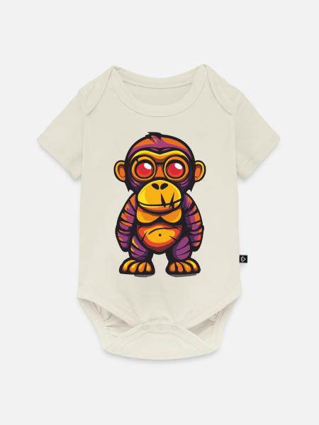 Gorilla Halloween Tier - Baby Premium Kurzarmbody - Naturweiß