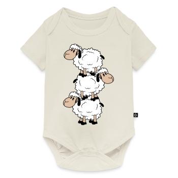 3 Sheep Tower Circus Acrobatics Three Artists Fun - Baby Premium short-sleeve bodysuit - off white - Front