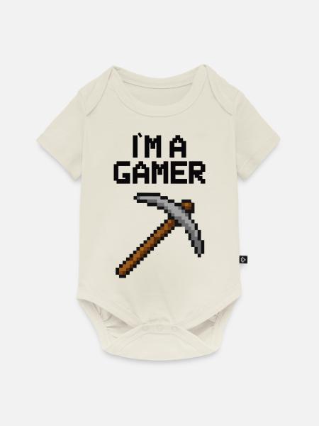 spitzhacke pixel gamer - Baby Premium Kurzarmbody - Naturweiß