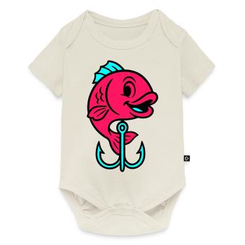 Fish Fish Hook Comic - Baby Premium short-sleeve bodysuit - off white - Front