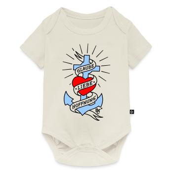 Glaube Liebe Hoffnung tall colored - Baby Premium Kurzarmbody - Naturweiß - Vorne