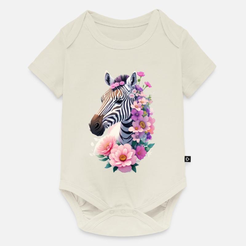 Zebra - Baby Premium Kurzarmbody - Naturweiß