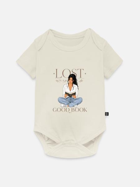 Bücher Bücherliebe Lesen - Baby Premium Kurzarmbody - Naturweiß