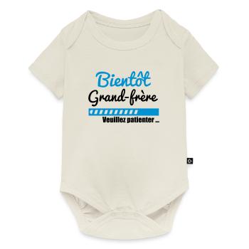 Bientôt grand-frère - grand frère - Body à manches courtes Premium Bébé - blanc cassé - Devant