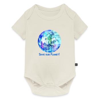 erde,blauer planet,planet,save our planet - Baby Premium Kurzarmbody - Naturweiß - Vorne