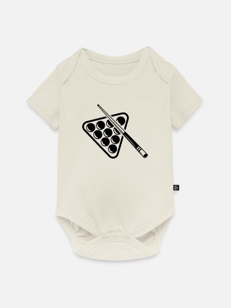 Billard Queue Billardkugeln Billardspieler - Baby Premium Kurzarmbody - Naturweiß