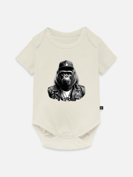 Georg the Gorilla - Baby Premium Kurzarmbody - Naturweiß