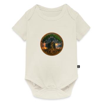 Baum des Lebens ,Lebensbaum,Licht,gold - Baby Premium Kurzarmbody - Naturweiß - Vorne