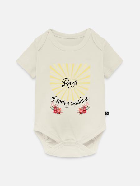 Frühling | Spring | Sonnenstrahlen | Sonne - Baby Premium Kurzarmbody - Naturweiß