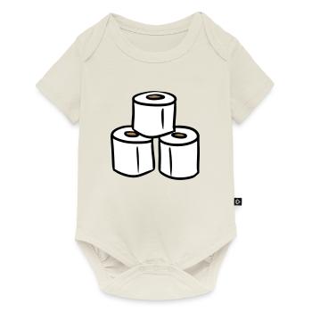 Toilet paper tower toilet paper - Baby Premium short-sleeve bodysuit - off white - Front