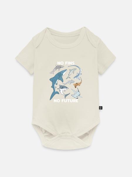 No Fins No Future Haiarten - Baby Premium Kurzarmbody - Naturweiß