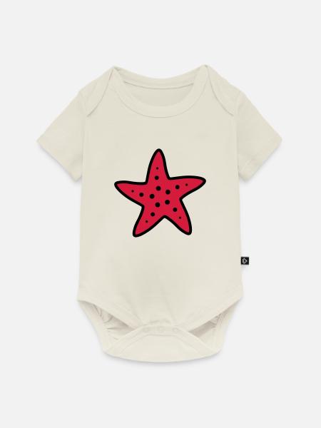 Seestern Stern Ozean Meeresbewohner - Baby Premium Kurzarmbody - Naturweiß