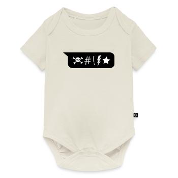 Comic Sprechblase Totenkopf Blitz Stern Symbole - Baby Premium Kurzarmbody - Naturweiß - Vorne